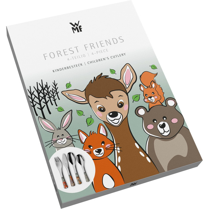 Дитячий столовий набір WMF Waldfreunde з гравіюванням імені - гарний дитячий набір посуду, подарунок на хрещення, персоналізований подарунок для дівчаток та хлопчиків від 3 років