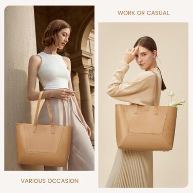 Сумка жіноча LOVEVOOK з натуральної шкіри, велика містка, на плече, тоут, для роботи та повсякденного використання, коричнева