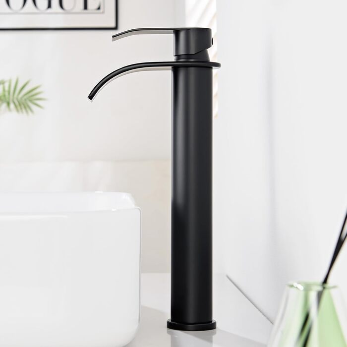 Змішувач для ванної CECIPA Gebürstet, нержавіюча сталь, чорний мат, висота виливу 245 мм | Змішувач для умивальника, для ванної кімнати