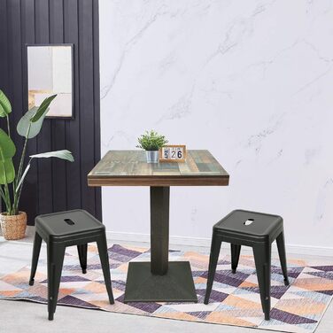 Стол кухонний Homewell квадратний на одній ніжці, для 4 осіб, 60x60x75 см, коричневий (вінтажний квітковий принт)