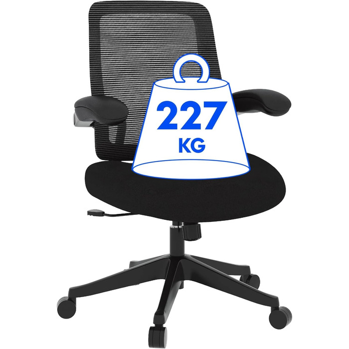 Крісло офісне FLEXISPOT чорне, 227 кг, регульовані підлокітники, для дому/офісу, з товстим сидінням, поворотне, OS2