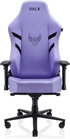 VALK Freya - Ігровий крісло VALK Freya з підлокітниками 4D, спинкою з регулюванням 160°, м'якими подушками з Memory Foam та міцною алюмінієвою основою (Amethyst Flieder, тканина)