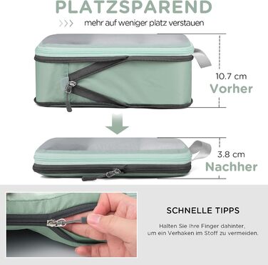 Набір компресійних органайзерів для одягу в подорожі Cipway, 6 шт, сітчасті легкі пакувальні куби для валізи та рюкзака, шавлієво-зелений