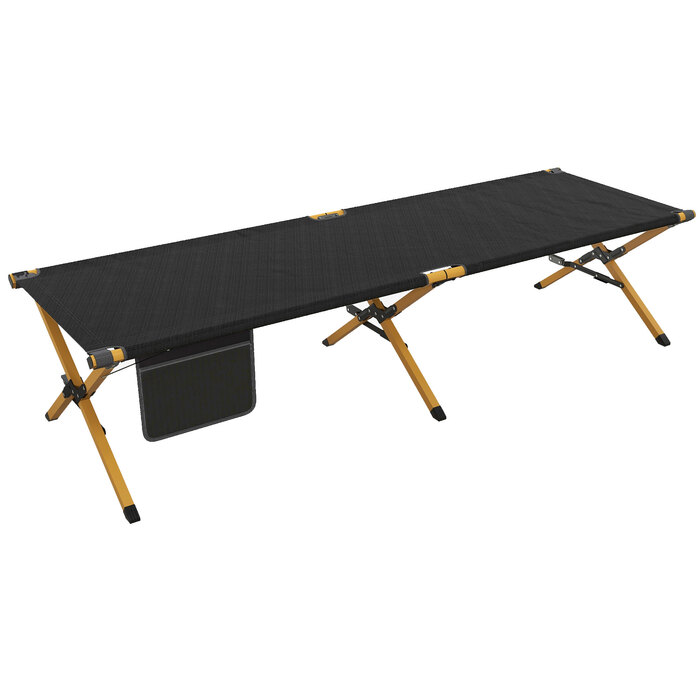 Розкладний садовий шезлонг Outsunny Sunsun Lounger з бічною кишенею для відпочинку для саду та балкона, Oxford Black 196x64x45см