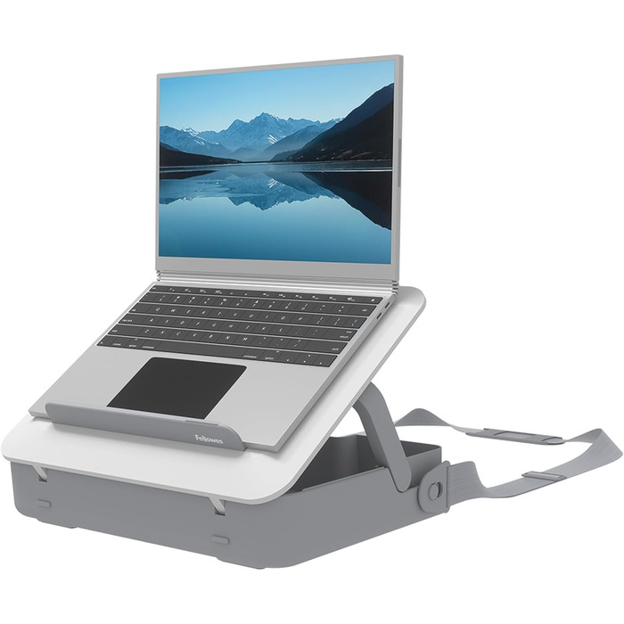 Підставка для ноутбука Fellowes Breyta™ 2-в-1 з сумкою, біла, регулювання висоти, екологічна