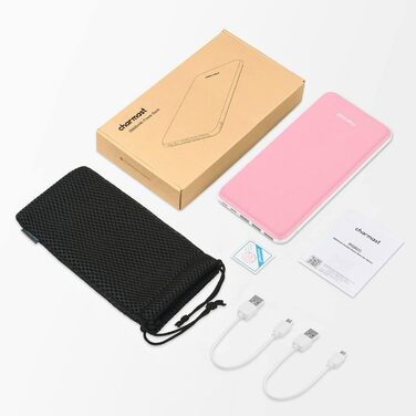 Входи, 4 виходи, сумісний з iPhone, Samsung, Huawei, 26800mAh Power Bank USB C, 3