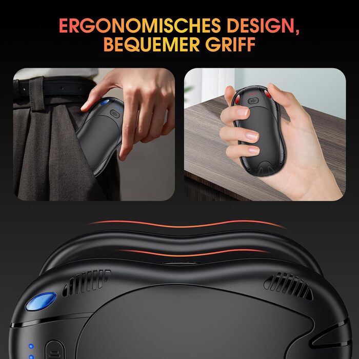 Електричні грілки для рук FANDLISS 10000mAh, 2 шт., з двостороннім нагрівом, USB, 3 режими, для кемпінгу та активного відпочинку