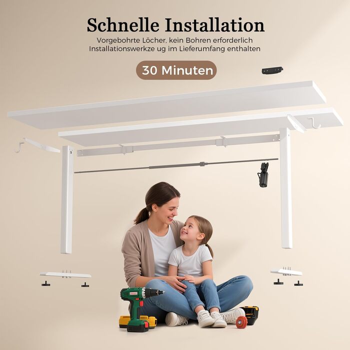 Регульований стіл Klicelor, електричний, стоячи/сидячи, офісний, з пам'яттю, 100 x 60 см, білий