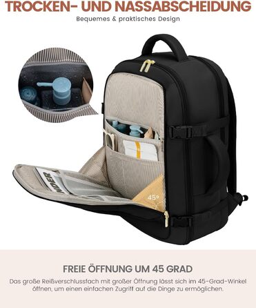 Рюкзак для ручної поклажі LOVEVOOK 40L, для ноутбука 17