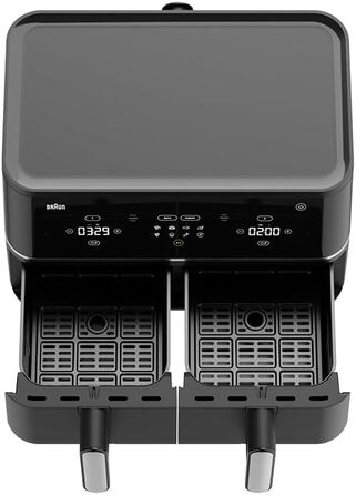 Фритюрниця повітряна Braun MultiFry 3 HF 3030, 4.3 л, 1500 Вт, цифрове керування, 8 програм, антипригарне покриття, чорний