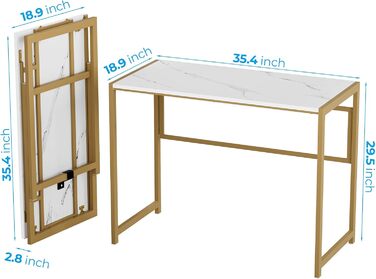 Зручний складаний стіл GreenForest 80 x 48 см, без монтажу, для дому та офісу, золотий