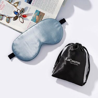 Шовкова маска для сну 22 Momme з 100% натурального шовку, для сну, прохолоди, комфорту та повного затемнення. Маска з еластичною стрічкою та чистою шовковою начинкою (Морська синя)