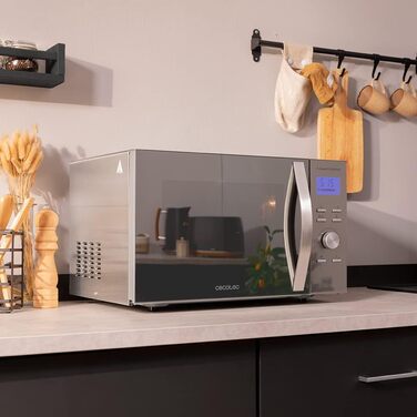 Мікрохвильова піч Cecotec ProClean 3060, 28 л, 700 Вт, Ready2Clean, 6 режимів, 3D Wave, гриль, срібляста