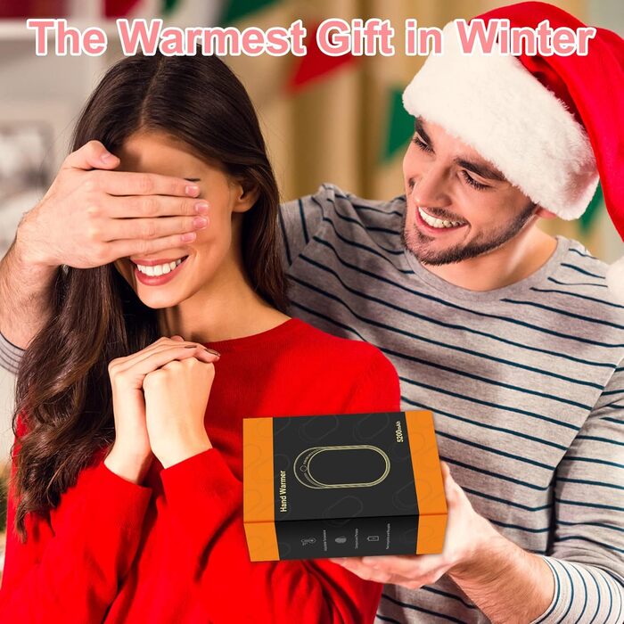 Електричний грілка для рук USB, повербанк 5200mAh, портативний, багаторазовий, для жінок та чоловіків, чорний та білий (рожевий та білий)