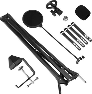 Стійка для мікрофона TONOR з кріпленням-держателем, поп-фільтром та адаптером 3/8