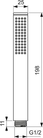 Ручний душ Ideal Standard BC774AA Idealrain Atelier, штанга хром