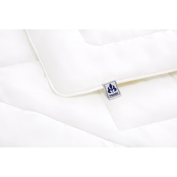 Стьобана ковдра Irisette Noblesse, легка літня ковдра, 200 х 200 см, біла, сертифікована за технологією Еко-текстиль, зроблена в Німеччині (200 х 200 см, зимова ковдра Duo, односпальна)