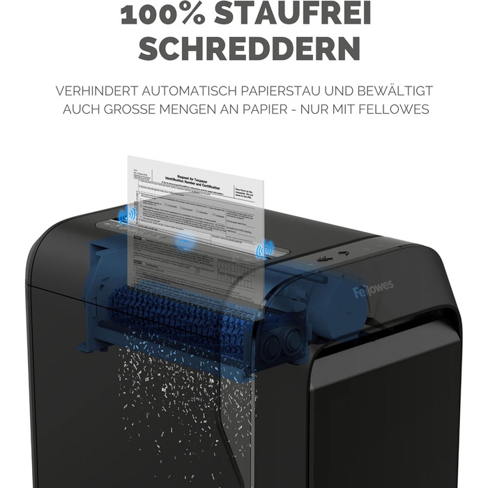 Fellowes знищувач паперу High Security (P5), офісний, Powershred LX221, Microcut, 30 л кошик, 100% без залишків, Safesense, 2000 частинок/арк (2x12 мм), 20 арк