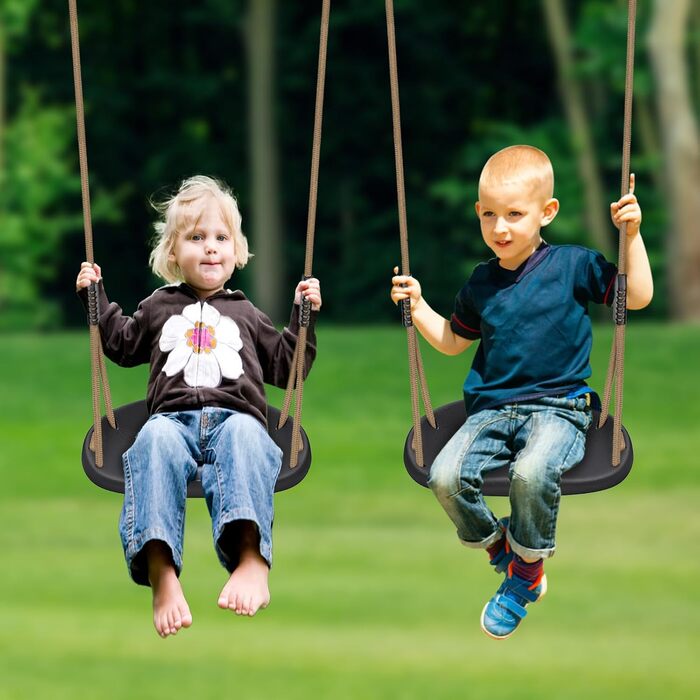 Дитяча гойдалка BeneLabel для дому та вулиці, міцна гума, регульоване положення 130-200 см, мотузка для підлітків/дорослих, зелений колір, 113 кг, комплект 2 шт.