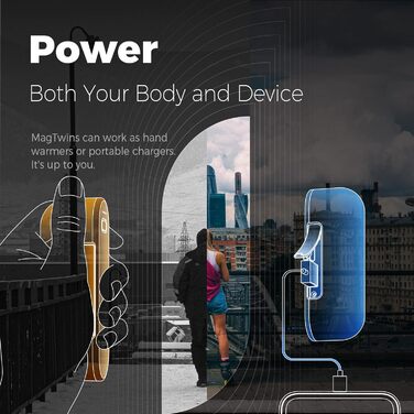 Електричні грілки для рук OCOOPA MagTwins, 10000 mAh, 2 шт., 4 режими нагріву, USB Powerbank для зими, сірий колір
