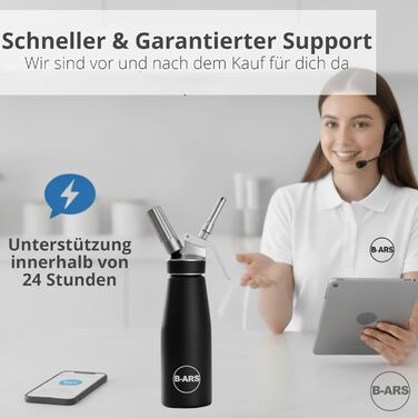 Дозатор для вершків B-ARS з алюмінію, 500 мл, з нержавіючою сталею, для десертів, мусів, легко миється