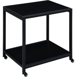 Двоярусний стіл для принтера Padma House з універсальними роликами 45 x 35 см, чорний. Модель SZCJ-20401-BK