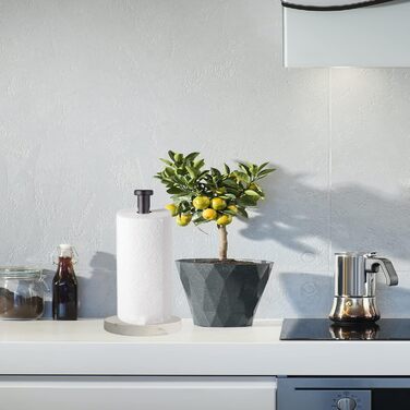 Тримач для паперових рушників на стільницю з мармуровою основою, вертикальний диспенсер для кухні та ванної кімнати, чорний