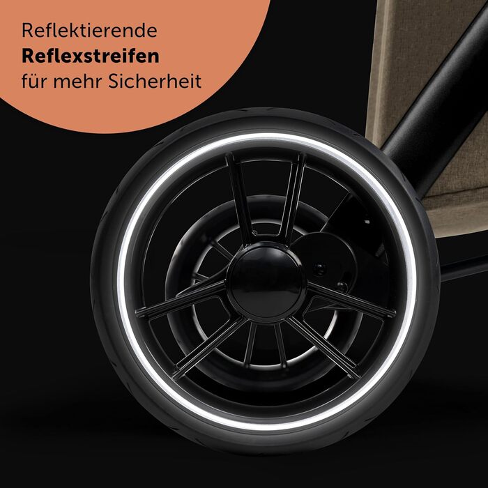 Дитяча коляска Bergsteiger Lugo 3в1 | Комплект 3в1 з аксесуарами - автокрісло, блок для прогулянок, сонцезахисний козирок та вітрозахисний чохол | Доступна Isofix база (колір: коричневий, рама: чорна)