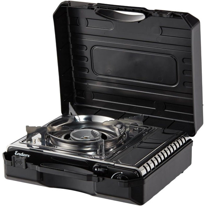 Кемпінговий газовий пальник Enders® MAVERIQ® Z з регулюванням полум'я, п'єзозапалюванням, захистом від перегорання та потужним пальником 2.2 кВт, з кейсом, сумісний з картриджами #1887