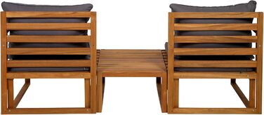 Садовий набір меблів Greemotion Dijon з акації FSC 100% - стіл та 2 стільці з подушками для балкона/саду