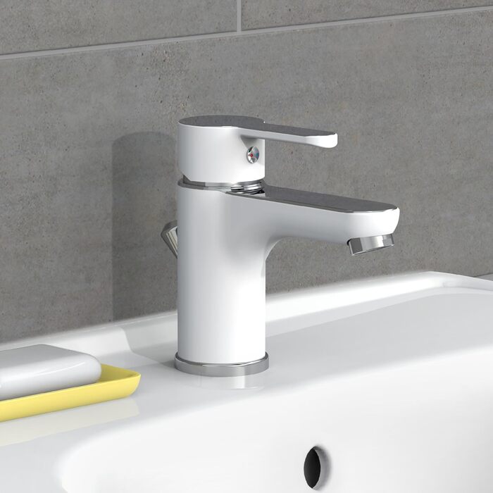 Змішувач для ванни DIZIANI DIZIANI, однорегуляторний, перемикач душ/ванна, хром/білий