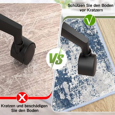 Підкладка під офісний стілець WTHYGB для захисту підлоги 90x150 см, ігрова, антиковзаюча, синьо-сіра