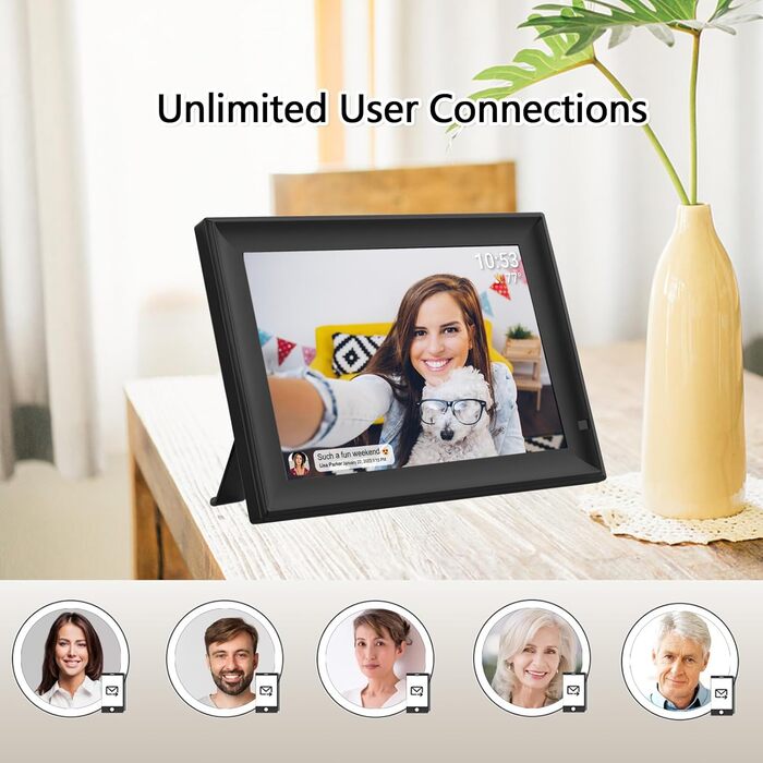 Цифровий фоторамка з Wi-Fi, 10.1 дюйма, сенсорний екран, 32GB, автоповорот, Frameo WiFi 02
