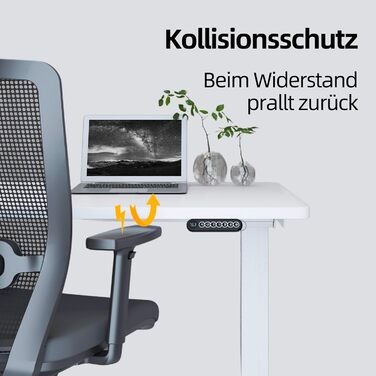 Регульований за висотою стіл-рама, електричний - рама столу з безступеневим регулюванням, 3 пам'яті, комп'ютерний стіл з 2 моторами (160 x 80 см, білий + бамбук)