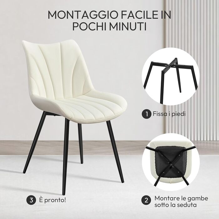 Набір обідніх стільців Yaheetech, 2 шт. з м'яким сидінням з велюру та металевими ніжками, для кухні, вітальні, обідньої кімнати, до 150 кг