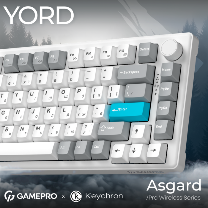 Бездротова механічна клавіатура GamePro Asgard Yord (MK266WH)