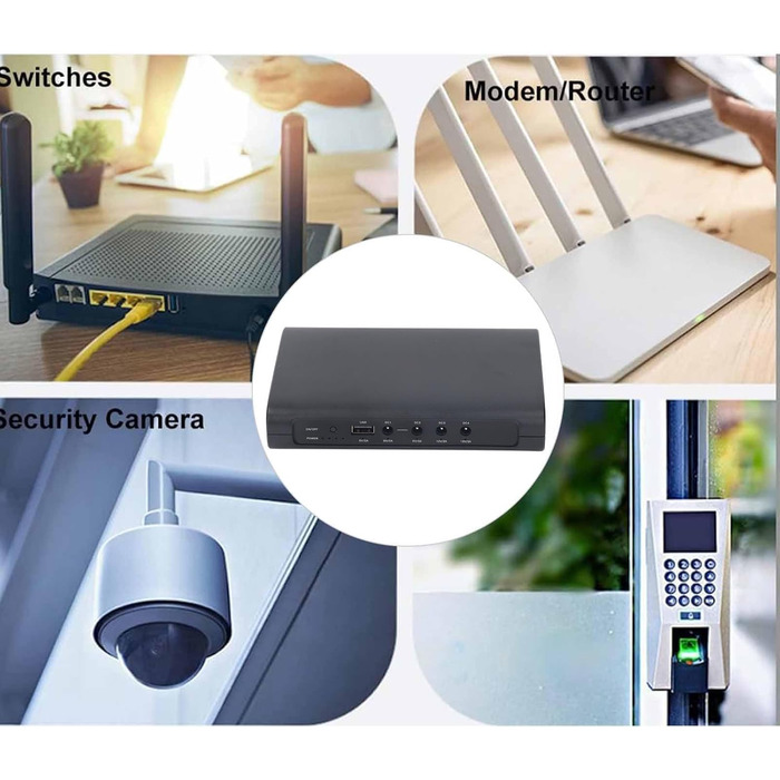 Портативний UPS з акумулятором 12000mAh (44.4WH) для роутера, камери WiFi, з USB-DC виходами, захист від короткого замикання (EU-штекер)