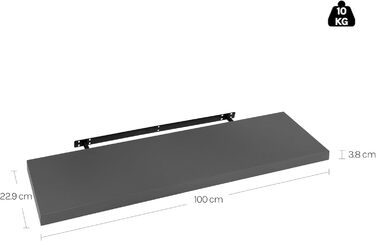 Полиця настінна WOLTU RG9315sz для CD, DVD, книг з дерева для офісу, вітальні, спальні, кухні