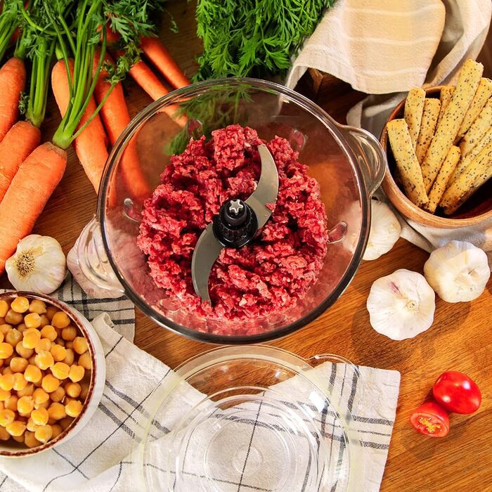 Подрібнювач Cecotec ChopBeat 2000 Vindaloo Glass 500W: Скляна чаша, 4 леза, 2 швидкості