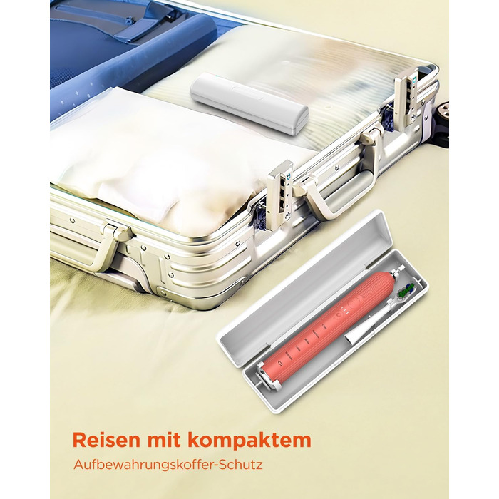 Електрична зубна щітка звукового типу для дорослих та дітей Rosenrot, 5 режимів, 3 інтенсивності, таймер, 8 насадок, етитуй