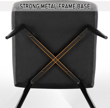 Набір обідніх стільців Lestarain 6 шт. з м'яким сидінням, оксамитові, для кухні/вітальні, металеві ніжки, сірий