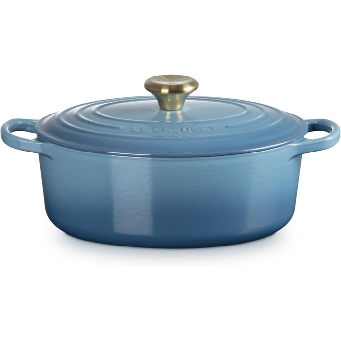 Le Creuset Signature Чавунна сковорода з кришкою, овальна, 29 см, 8.9 л, для всіх типів плит, Kirschrot (Вишня)