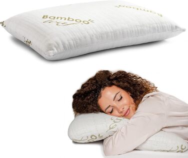 Ортопедична подушка для шиї Flowen з піною Memory Foam та бамбуковим чохлом. Знімає біль у шиї та забезпечує підтримку. Подушка з ефектом Aloe Vera, яку можна прати.