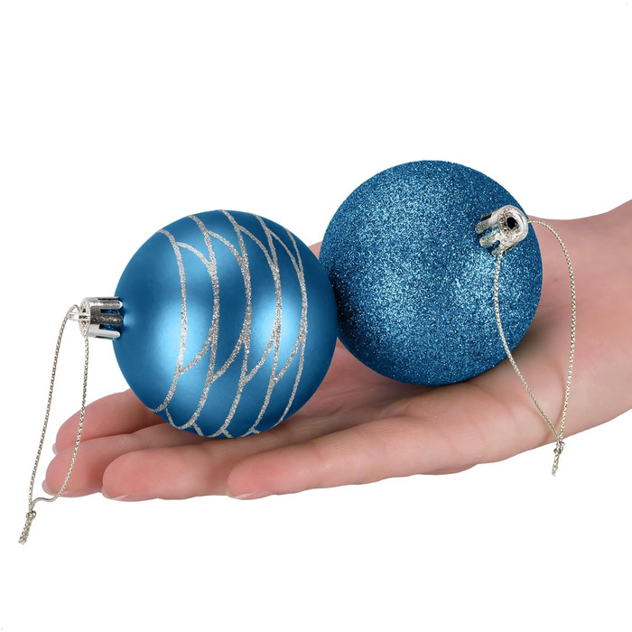 Ялинкові кулі - Ялинкові кулі (сині) - Ялинкові прикраси для ялинки, 24 шт.