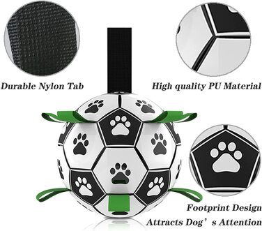М'яч для собак CCLKHY інтерактивний 15 см чорно-білий