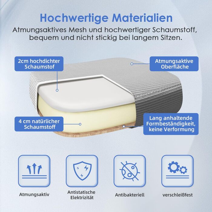 Офісний стіл Hinode з підйомними підлокітниками та функцією гойдання, 360° обертання, регульована висота, ергономічний стілець для дому та офісу з дихаючою сіткою, до 150 кг (Сірий, Стиль 1)