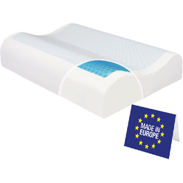 Подушка для сну Comfy Premium Gel Memory Foam: подушка для тих, хто спить на боці, з гелевим охолодженням, 60x40x14/12 см