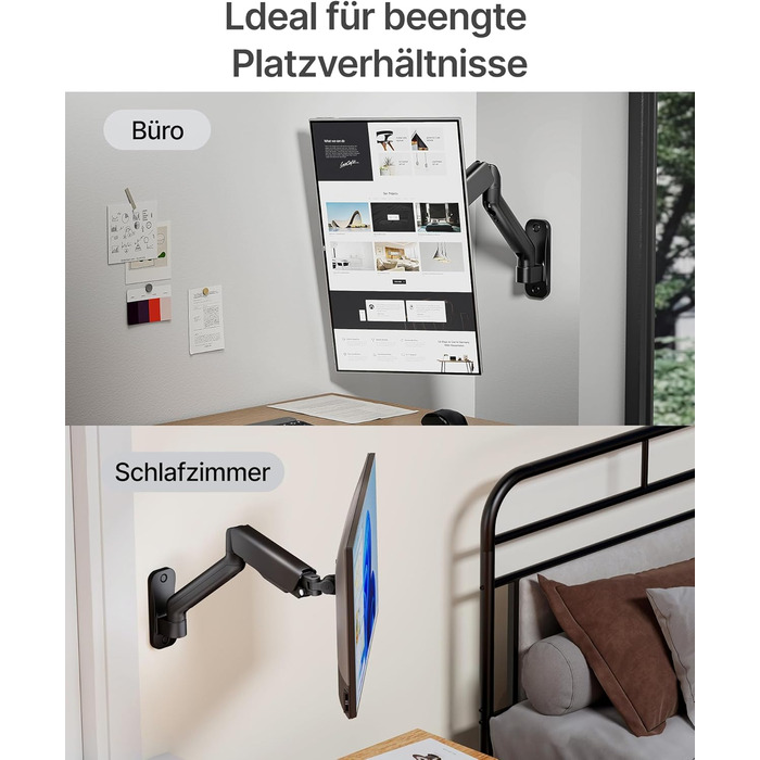 Кріплення для монітора monTEK: підходить для LED/LCD екранів 17-32 дюймів, до 9 кг, регульована висота, шарнірний, VESA 75/100