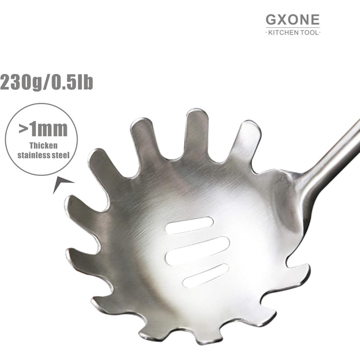 Набір кухонних аксесуарів GXONE, 7 предметів, з нержавіючої сталі 304, з підставкою, стійкий до нагріву, дерев'яні ручки, кухонні помічники (ложка для пасти з дерев'яною ручкою)
