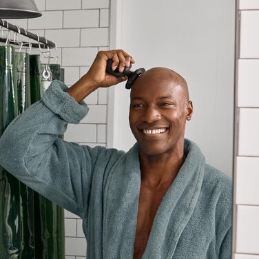 Електробритва MANSCAPED The Dome Shaver Plus для голови чоловіча, водонепроникна, 4 подвійні ротаційні леза, SkinSafe та FlexAdjust технології, USB-C зарядка, знімний магнітний блок лез